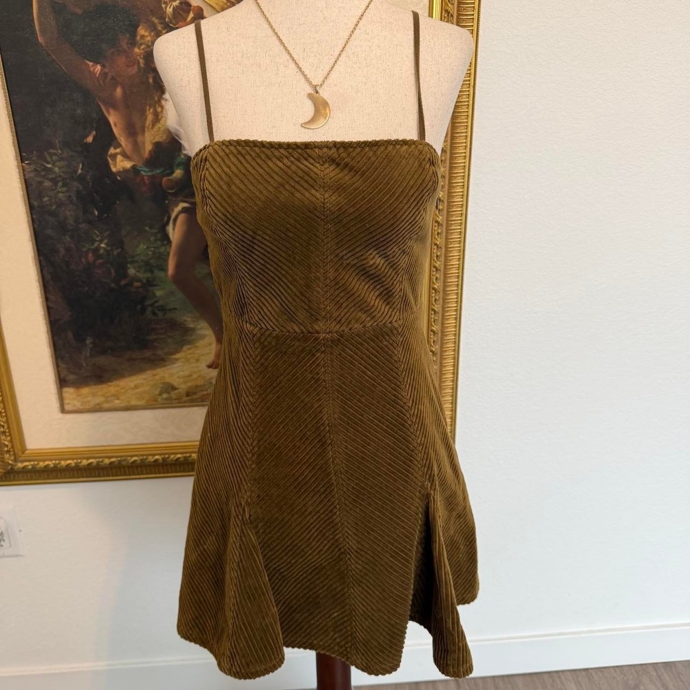 Whimsi Fairy Corduroy Back Lace Up Dress
